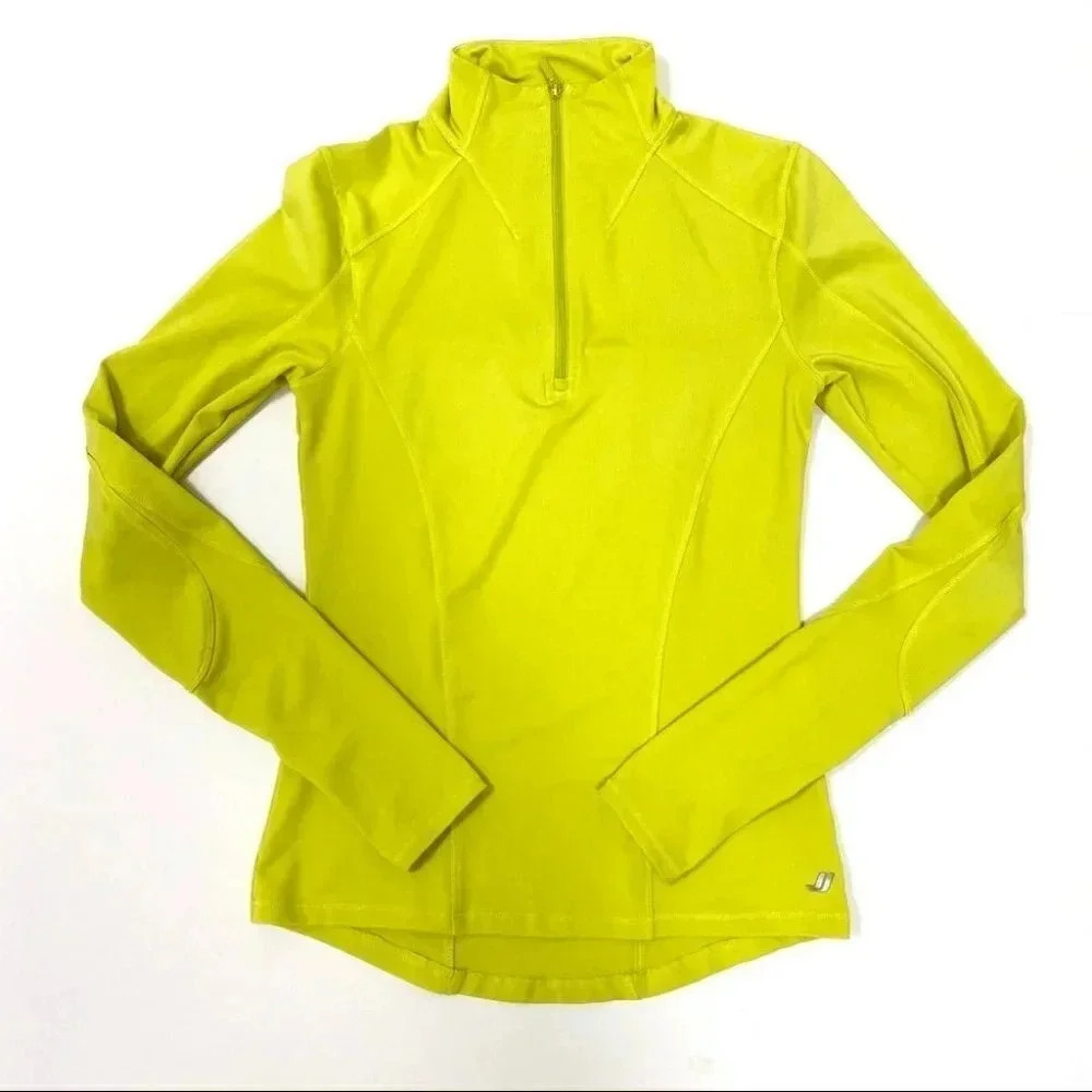 Joe fresh Neon Quarter-Zip Activewear Pullover Top Long Sleeve Women's Size XS